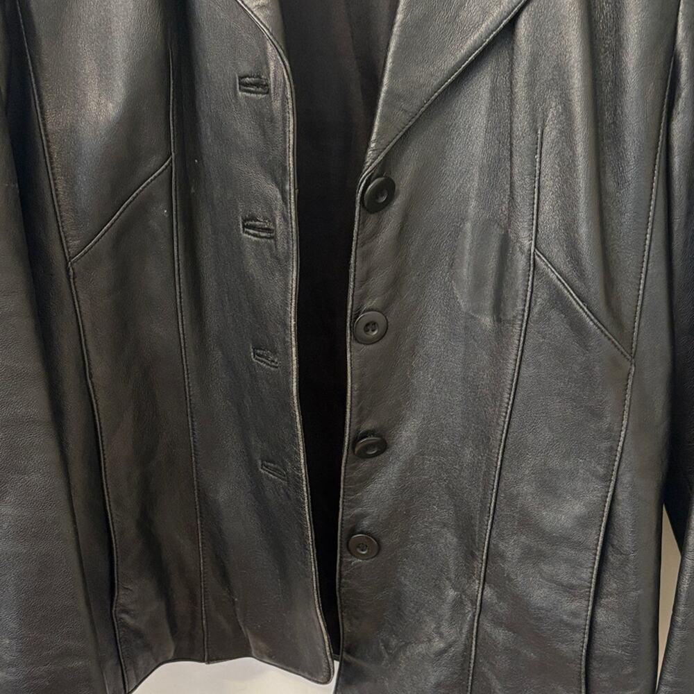 Wilson’s leather, black, genuine leather blazer jacket women’s large - Picture 6 of 11